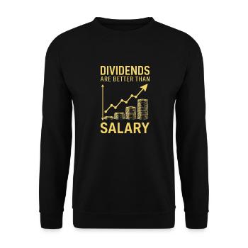 Dividends instead of salary - Unisex Sweatshirt - black - Front - Alina (178cm) & Michal (187cm)