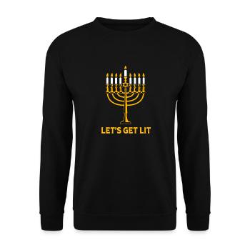 Chanukkah - Unisex Pullover - Schwarz - Vorne - Alina (178cm) & Michal (187cm)