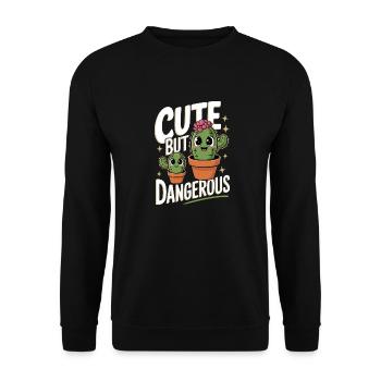 Cactus Cacti Desert Plant - Unisex Sweatshirt - black - Front - Alina (178cm) & Michal (187cm)