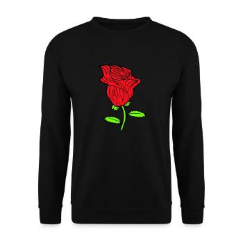 Jolie belle fleur de rose feuille roses romantique - Sweat-shirt Unisexe - noir - Devant - Alina (178cm) & Michal (187cm)