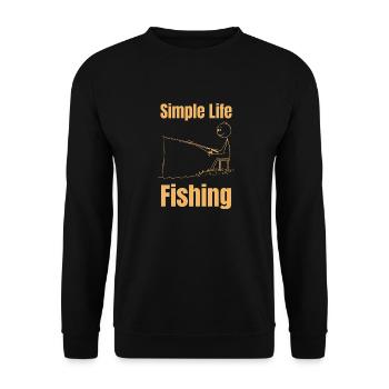 Simple Life Fishing - Stickman Style - Unisex Sweatshirt - black - Front - Alina (178cm) & Michal (187cm)