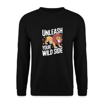 Lion Lion Animal Africa - Unisex Sweatshirt - black - Front - Alina (178cm) & Michal (187cm)