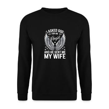 Frau Ehefrau Partnerin Familie Verheiratet - Unisex Pullover - Schwarz - Vorne - Alina (178cm) & Michal (187cm)