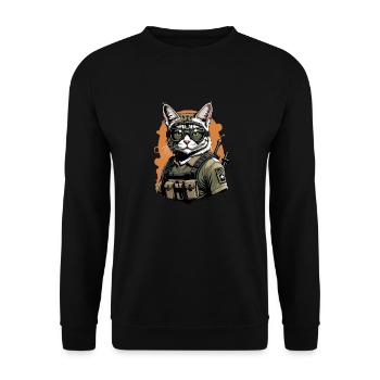Chat Airsoft Chat Chat Jouant Airsoft Cadeau Militaire - Sweat-shirt Unisexe - noir - Devant - Alina (178cm) & Michal (187cm)