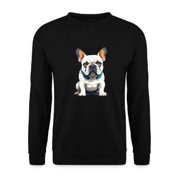 Bouledogue français Vector Art Illustration en couleur - Sweat-shirt Unisexe - noir - Devant - Alina (178cm) & Michal (187cm)