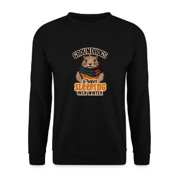 Les marmottes préfèrent dormir plutôt que l’hiver Drôle - Sweat-shirt Unisexe - noir - Devant - Alina (178cm) & Michal (187cm)