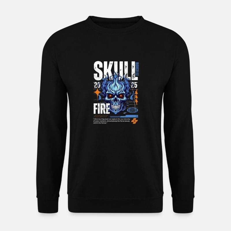 Blue Skull Weiss - Unisex Pullover - Schwarz