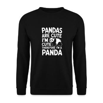 Panda Ours Panda Animal Pandas - Sweat-shirt Unisexe - noir - Devant - Alina (178cm) & Michal (187cm)