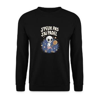 J'peux pas j'ai Padel - Sweat-shirt Unisexe - noir - Devant - Alina (178cm) & Michal (187cm)