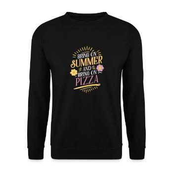 Bring On Summer And Bring On Pizza Fun Vibes - Unisex Sweatshirt - black - Front - Alina (178cm) & Michal (187cm)