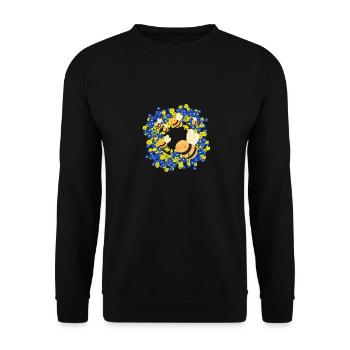 Sommer Bienen Biene Blumen Blüten Insekt - Unisex Pullover - Schwarz - Vorne - Alina (178cm) & Michal (187cm)