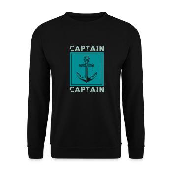 Schiffanker Anker Nordsee Spruch Geschenk See - Unisex Pullover - Schwarz - Vorne - Alina (178cm) & Michal (187cm)