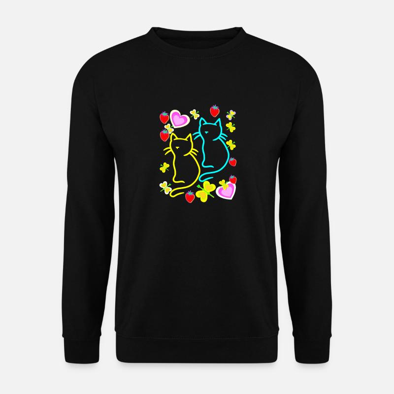 Chats d’été Chat Summertime - Sweat-shirt Unisexe - noir