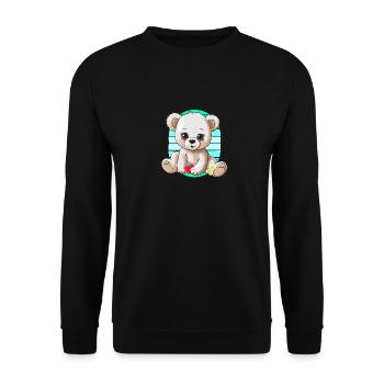 années 80 années 90 Teddy Retro Teddy Bear Ours Ours Enfants - Sweat-shirt Unisexe - noir - Devant - Alina (178cm) & Michal (187cm)