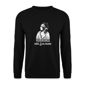 Feminism Saying Gift Vintage Emancipation - Unisex Sweatshirt - black - Front - Alina (178cm) & Michal (187cm)