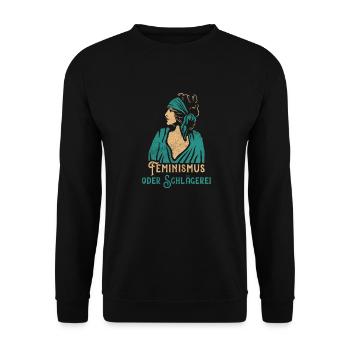 Feminism Saying Gift Vintage Emancipation - Unisex Sweatshirt - black - Front - Alina (178cm) & Michal (187cm)