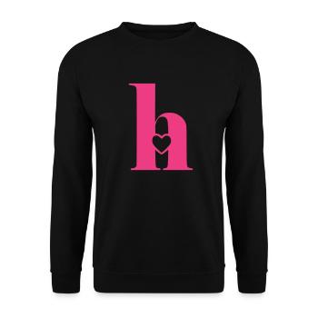 Letter h Initial Letter with Heart - Unisex Sweatshirt - black - Front - Alina (178cm) & Michal (187cm)
