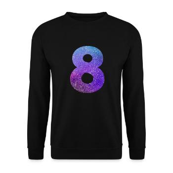 Number 8 galaxy - Unisex Sweatshirt - black - Front - Alina (178cm) & Michal (187cm)