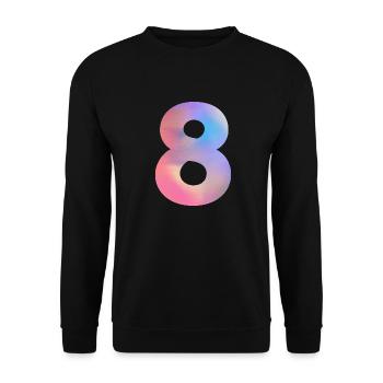 Colorful Number 8 - Unisex Sweatshirt - black - Front - Alina (178cm) & Michal (187cm)