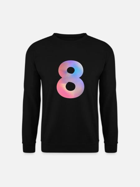Bunte Zahl 8 - Unisex Pullover - Schwarz
