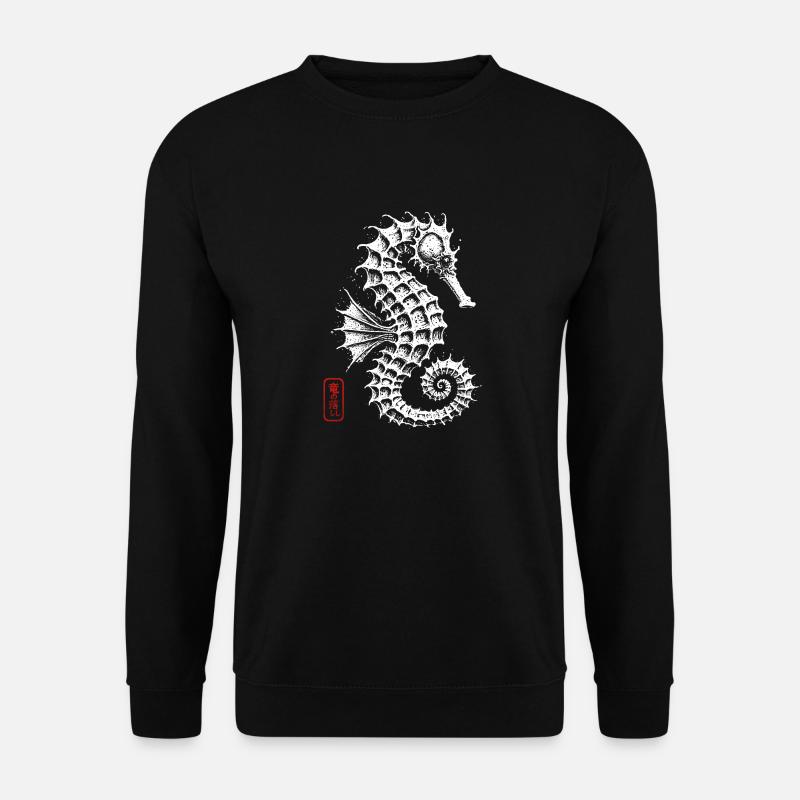 Retro Vintage Seepferdchen - Unisex Pullover - Schwarz
