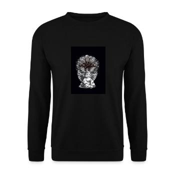 Angel Cross Crosses Crucifix Spirituel - Unisex Sweatshirt - black - Front - Alina (178cm) & Michal (187cm)