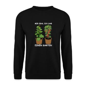 Je m’en fiche, j’ai un jardin - Sweat-shirt Unisexe - noir - Devant - Alina (178cm) & Michal (187cm)
