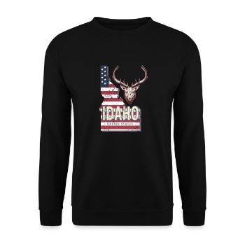 Idaho États-Unis Vintage USA Souvenir - Sweat-shirt Unisexe - noir - Devant - Alina (178cm) & Michal (187cm)