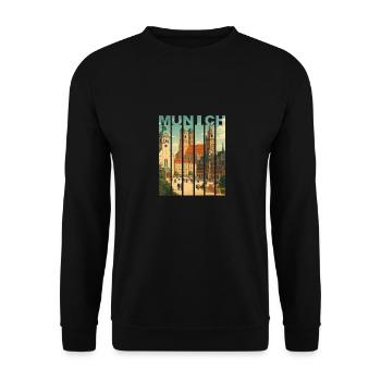 Chemise Munich Skyline - Sweat-shirt Unisexe - noir - Devant - Alina (178cm) & Michal (187cm)