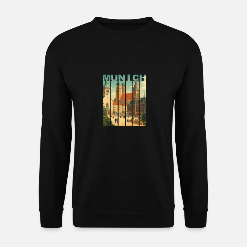 München Skyline Shirt - Unisex Pullover - Schwarz