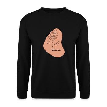 Bloom – Line Art Flower - Unisex Sweatshirt - black - Front - Alina (178cm) & Michal (187cm)