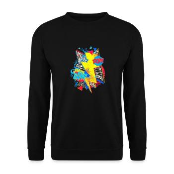 Blitz (Pop Art, BD) - Sweat-shirt Unisexe - noir - Devant - Alina (178cm) & Michal (187cm)