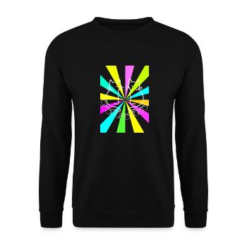 80er Retro Katzen Katze Teenie - Unisex Pullover - Schwarz - Vorne - Alina (178cm) & Michal (187cm)