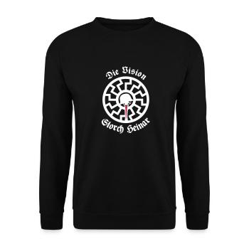 Überzieher "Weiße Sonne" - Unisex Pullover - Schwarz - Vorne - Alina (178cm) & Michal (187cm)