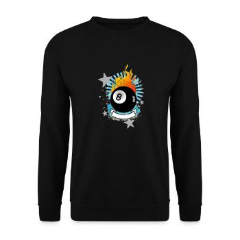 Burning 8-Ball (Billiards design) 01 - Unisex Sweatshirt - black - Front - Alina (178cm) & Michal (187cm)