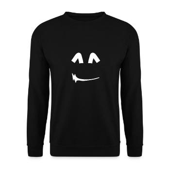 Smiley - Geschenk - Lustig - Teenager - Hipster - Unisex Pullover - Schwarz - Vorne - Alina (178cm) & Michal (187cm)