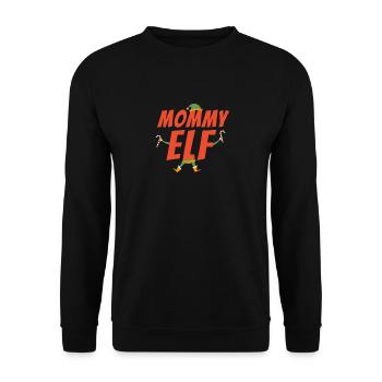 Cadeau Maman Elf Mama Mère Noël truand - Sweat-shirt Unisexe - noir - Devant - Alina (178cm) & Michal (187cm)
