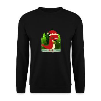 Dinosaure Dino cadeau de Noël Ugly Sweater - Sweat-shirt Unisexe - noir - Devant - Alina (178cm) & Michal (187cm)