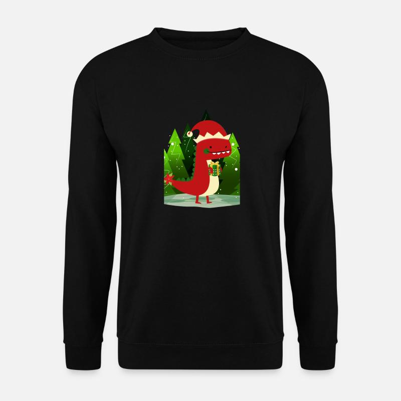 Dinosaurier Dino Geschenk Weihnachten Ugly Sweater - Unisex Pullover - Schwarz