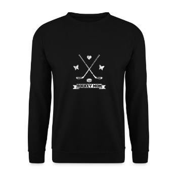 Hockey Mom Geschenk Eishockey Mutter Mama - Unisex Pullover - Schwarz - Vorne - Alina (178cm) & Michal (187cm)