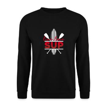 Stand Up Paddle Board SUP Water Sports River Lake - Unisex Sweatshirt - black - Front - Alina (178cm) & Michal (187cm)