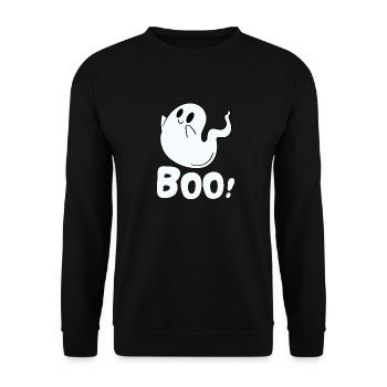 Boo Geist - Unisex Pullover - Schwarz - Vorne - Alina (178cm) & Michal (187cm)