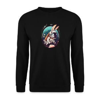 Lapin dans l’espace - Sweat-shirt Unisexe - noir - Devant - Alina (178cm) & Michal (187cm)