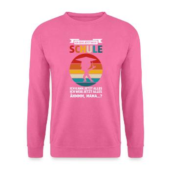 Schulkind Anfang Schulanfänger Geschenk - Unisex Pullover - Pink - Vorne