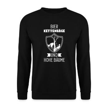 Baumpfleger Forstwirt Baumkletter Geschenk - Unisex Pullover - Schwarz - Vorne - Alina (178cm) & Michal (187cm)