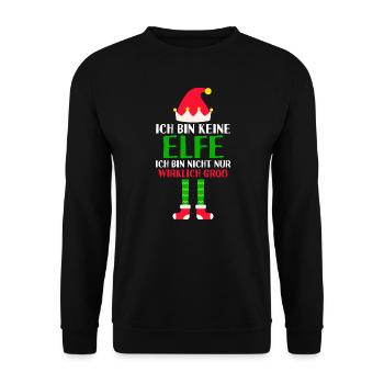 Weihnachten Elfe Elfen Geschenk - Unisex Pullover - Schwarz - Vorne - Alina (178cm) & Michal (187cm)
