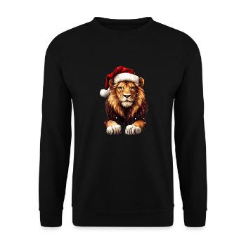 Lion Noël - Sweat-shirt Unisexe - noir - Devant - Alina (178cm) & Michal (187cm)