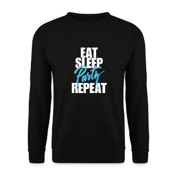eat sleep Party - Unisex Sweatshirt - black - Front - Alina (178cm) & Michal (187cm)