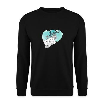 reisen - Unisex Pullover - Schwarz - Vorne - Alina (178cm) & Michal (187cm)
