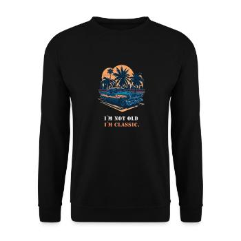 I´m not old I´m classic - Unisex Pullover - Schwarz - Vorne - Alina (178cm) & Michal (187cm)